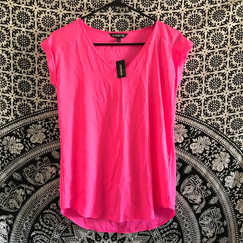 Hot pink blouse from Express